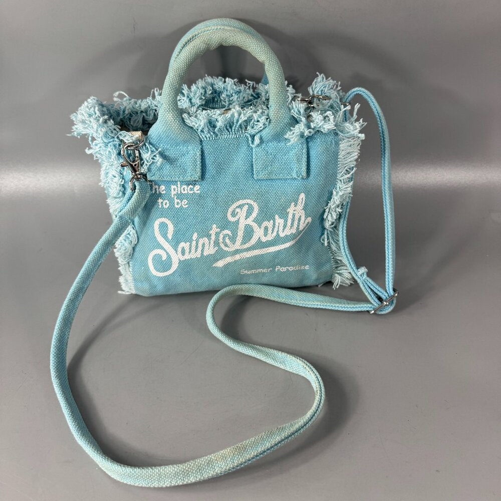MC2 Saint Barth Mini Vanity light blue in 100% LINEN bag